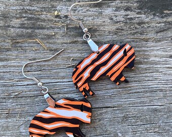 Buffalo Bandits Zubaz Lacrosse Earrings - Lead and Nickel Free - Handmade