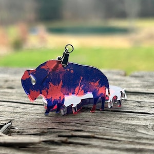 Buffalo Football Collection Tie Dye Acrylic Earrings - Lead and Nickel Free - Handmade