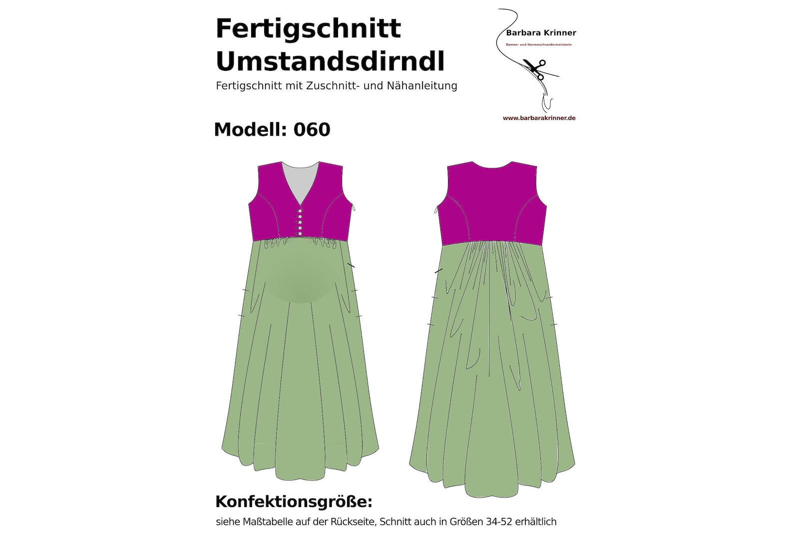 Paper Sewing Pattern Maternity Dirndl 060 - Etsy