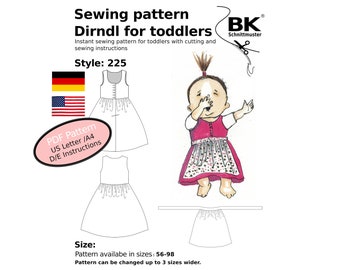 PDF Pattern Dirndl for Toddler - Size 62