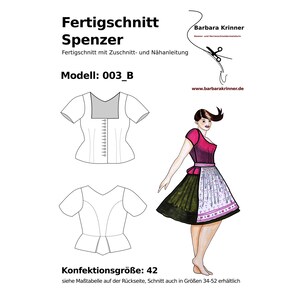 Cartamodello per corpetto Dirndl in carta
