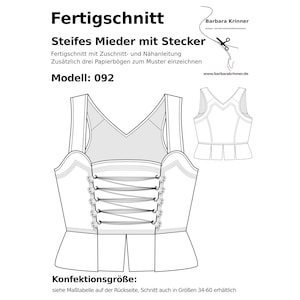 Steifes Mieder Fertigschnittmuster Dirndlmieder