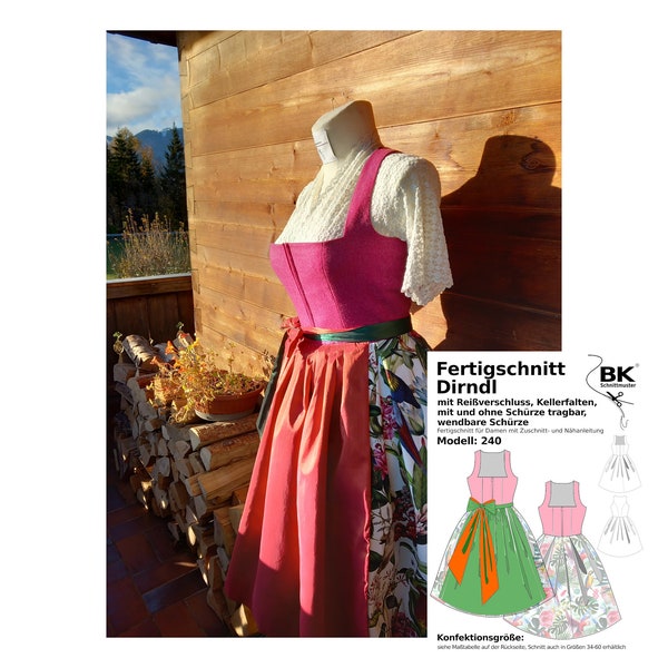 Papier Schnittmuster Dirndl 240