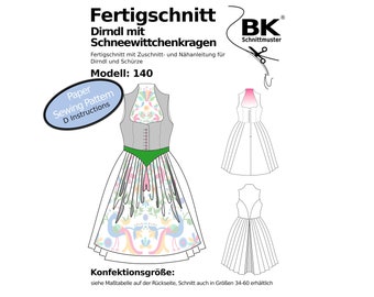 Papier Schnittmuster Dirndl 140