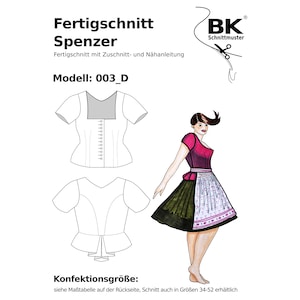 Patron de couture corsage Dirndl