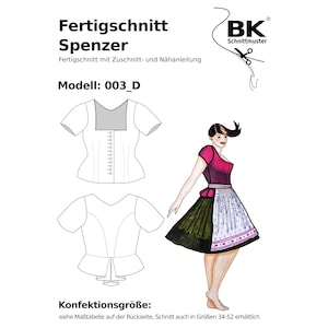 Paper sewing pattern Dirndl bodice