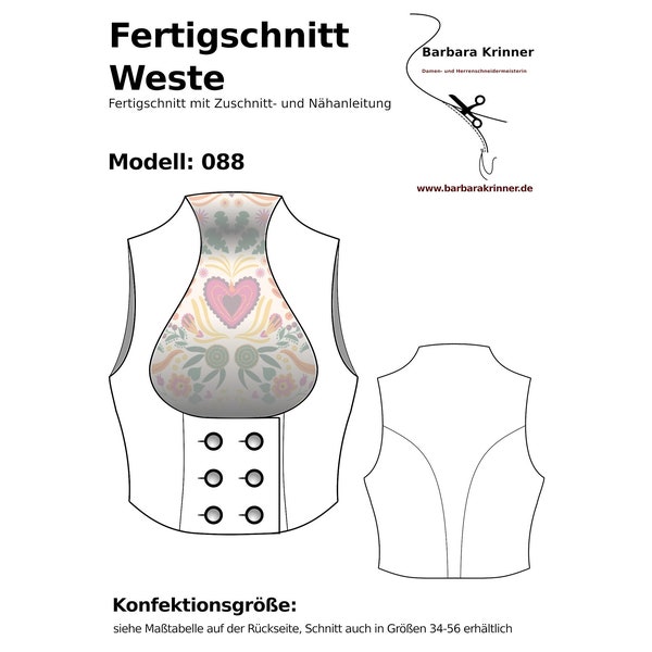 088 Bustfree Vest Ready-to-sew Paper sewingpattern