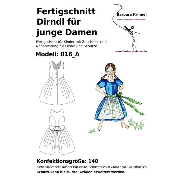 016_A Ein Papierschnittmuster für ein Kinderdirndlkleid