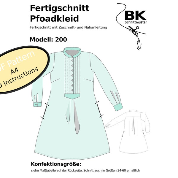 PDF sewing pattern - size 44 -  Dress 200