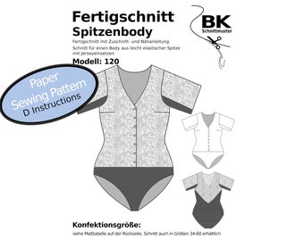 Papier Schnittmuster Dirndl Bluse Body Anzug