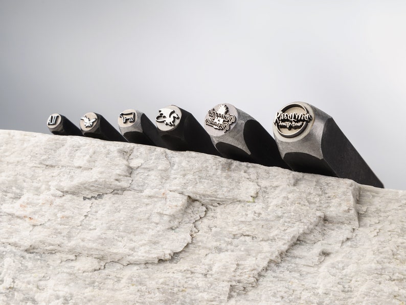 Tampon de logo personnalisé pour bijoux Tampon en métal personnalisé outil d'estampage de bijoux Tampons de poinçonnage matrices de poinçonnage estampe de fer gaufrage en métal image 6