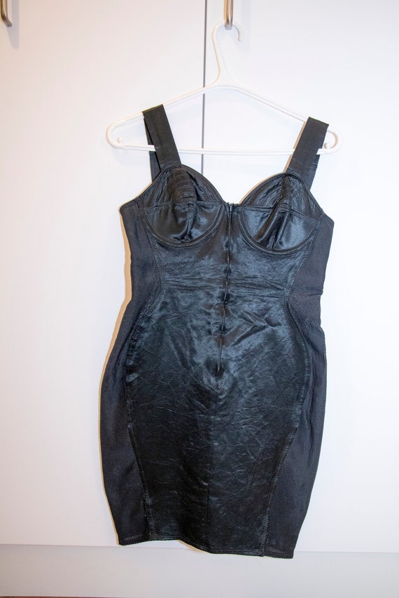 Rare Vintage Iconic Jean Paul Gaultier 90s Junior Satin Black Cone Bra  Dress 44 