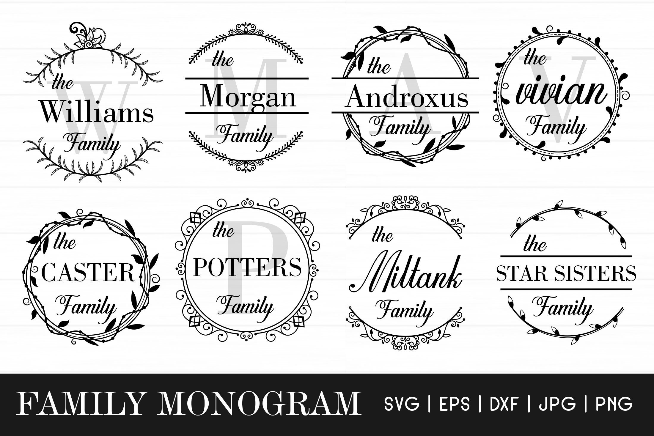 Download Family Monogram Svg Family Name Sign Monogram Frames Family Etsy