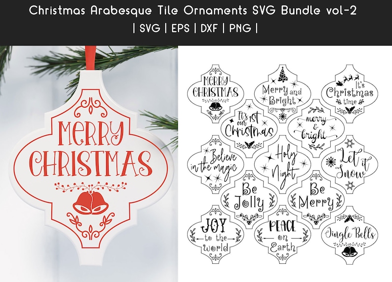Download Christmas SVG Bundle Arabesque Tile Ornaments SVG Bundle ...
