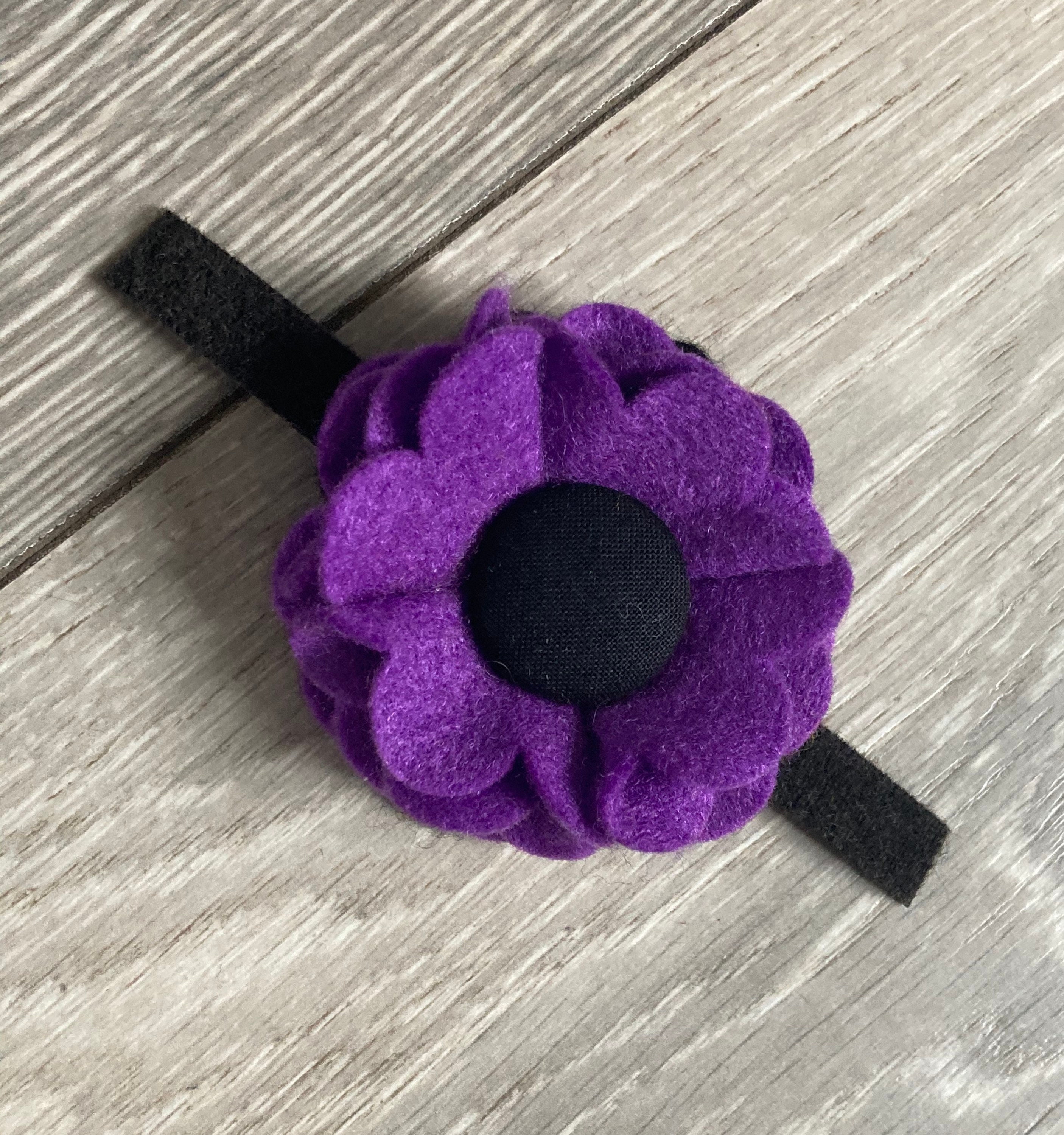 Purple Poppy Dog Collar Flower Etsy