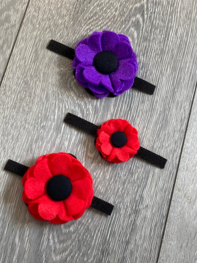 Poppy Dog Collar Flower Etsy