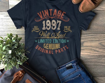 1997 T Shirt Birthday Present Vintage Born Age Womans Ladies 17 Sizes Available