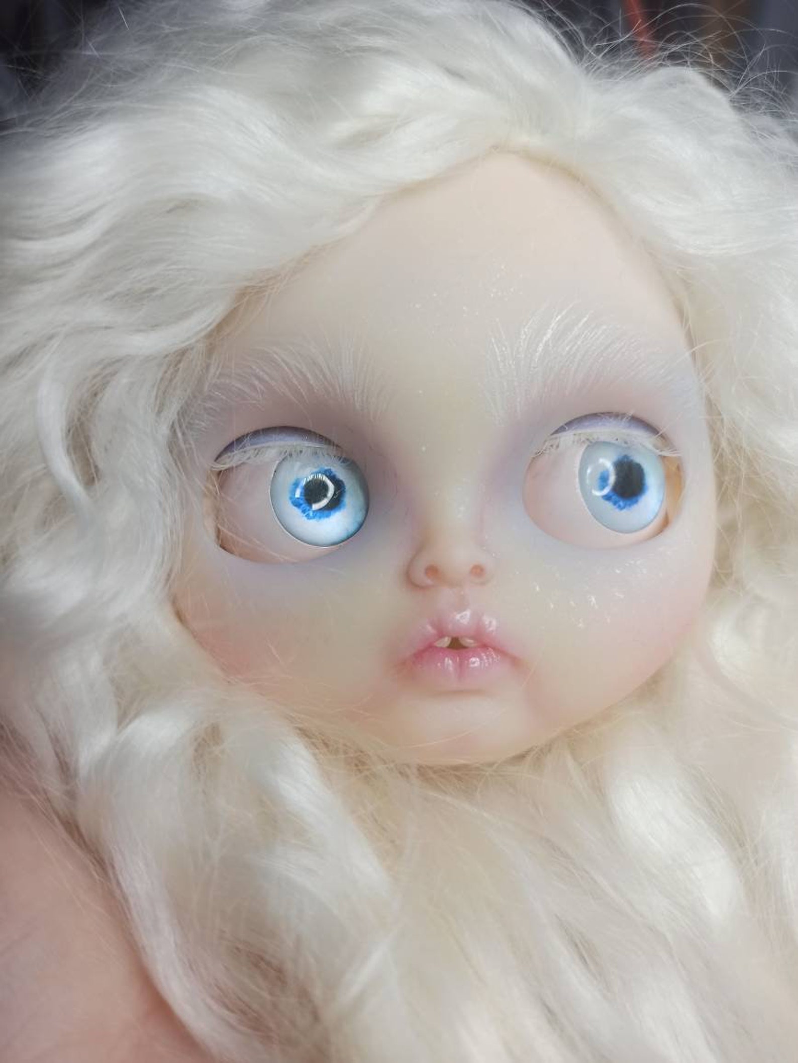 SOLD Albino girl Angel Blythe doll. Custom blythe doll. Etsy