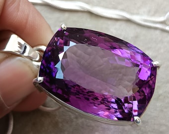 73.35 Carat Amethyst Sterling Silver Necklace: Himalayan AAA Gem