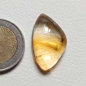 Citrine Crystal Cabochon: 24.40 Carat Natural Gemstone, 27.5mm