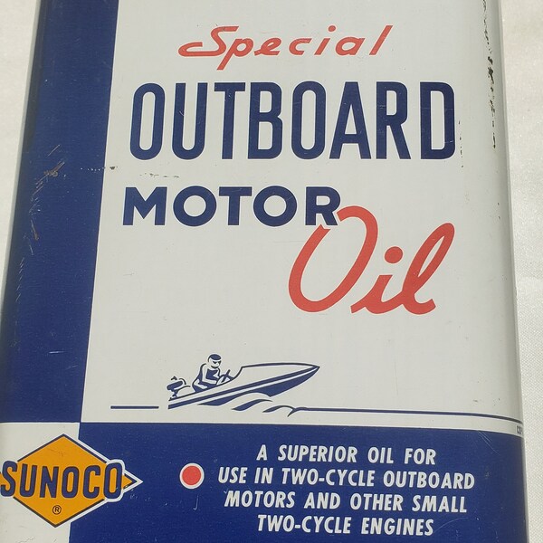 Vintage Sunoco special outboard motor oil can