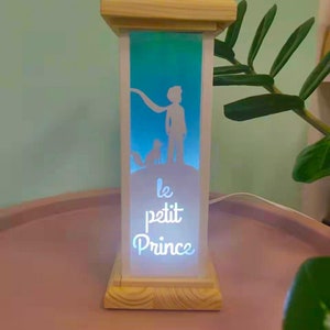 Luminary ispirato a Le Petit Prince, Lightbox, Shadowbox, Wood and Paper, Night Light decor