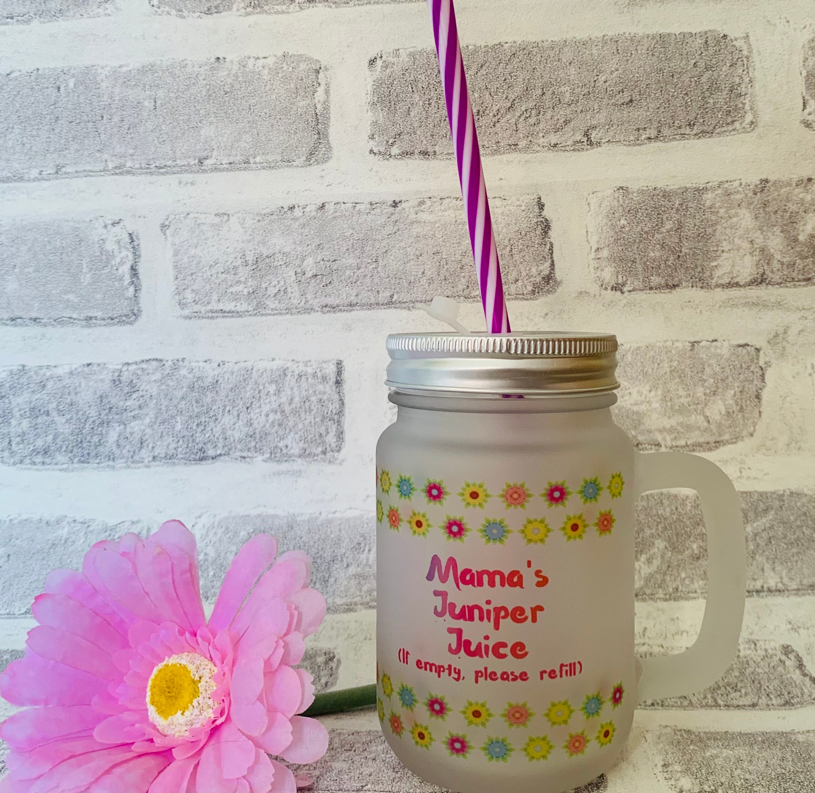 Frosted glass mason jar Etsy