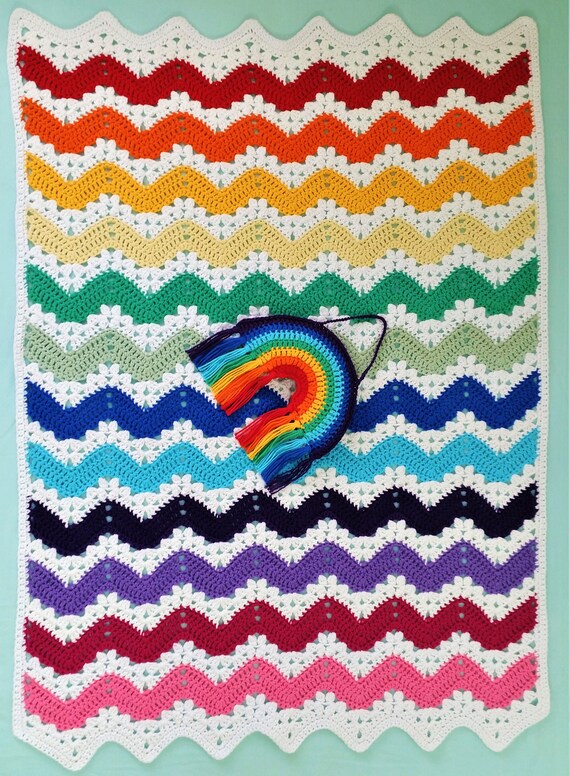 Rainbow pram blanket sale
