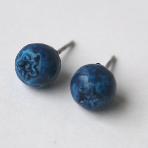 Blueberry Studs, Blueberry Earrings, Novelty Earrings, Fruit Earrings, Cute Earrings, Blueberries, Blueberry, Summer Earrings, Gift for her