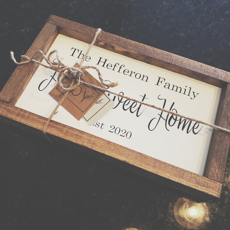Farmhouse Decor Rustic Wooden Sign Custom Family Name Sign Farmhouse Sign Rustic Home Decor Custom Home Sweet Home Sign Closing Gift