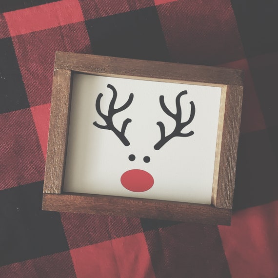 Rudolph Zeichen Rote Nase Rededeer Zeichen Weihnachten Etsy