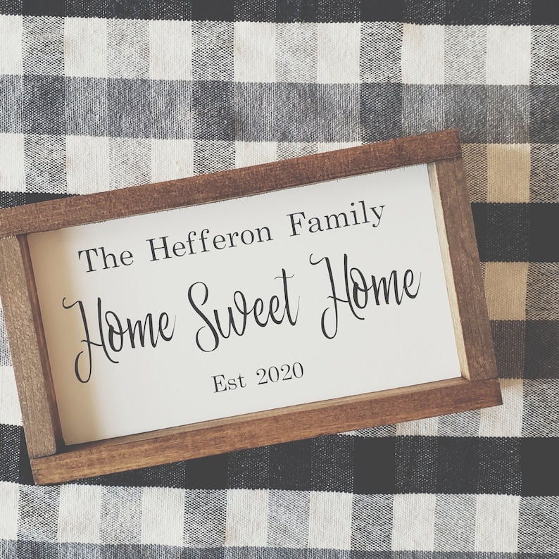 Farmhouse Decor Rustic Wooden Sign Custom Family Name Sign Farmhouse Sign Rustic Home Decor Custom Home Sweet Home Sign Closing Gift