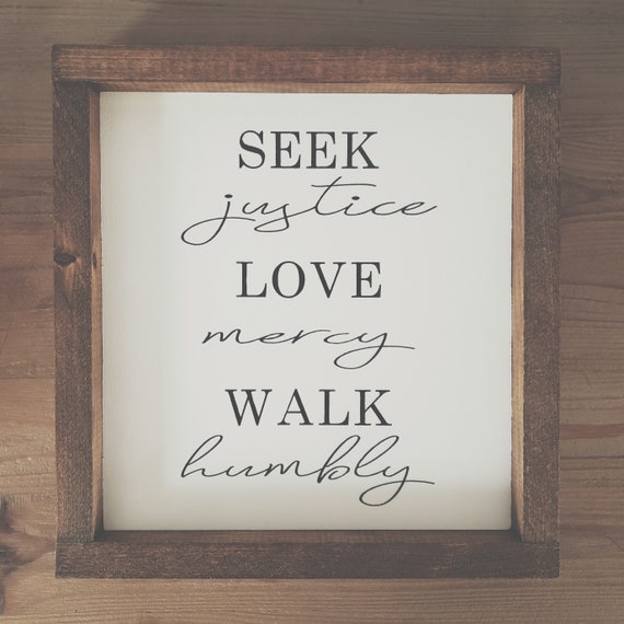 Suche Gerechtigkeit Zeichen Liebe Barmherzigkeit Zeichen Etsy