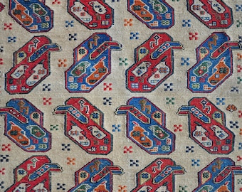 Persian Boteh Embroidery Soumak Rug