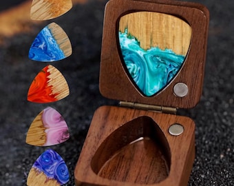 Resin Wood Guitar Pick, Personalized Engrave Guitar Pick, Music Lover Gift, Wood Guitar Plectrum, Custom Guitar Pick, Best Musician Gift