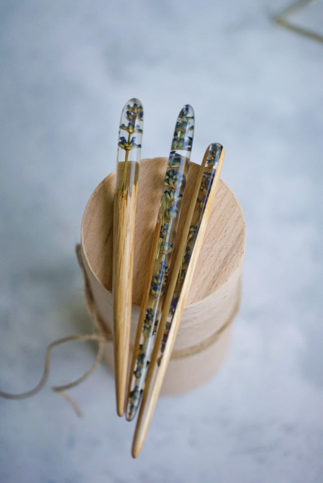 Lavender Wood Hair Sticks Wooden Hair Clip Resin Bun Holder Etsy