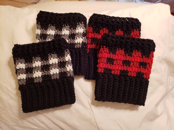 Buffalo plaid boot cuffs deals