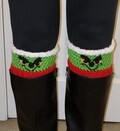 Grinchy boot cuffs. These boot toppers are so stylish for the holiday! Matching holiday scarf available. Festive and fun for the holidays!