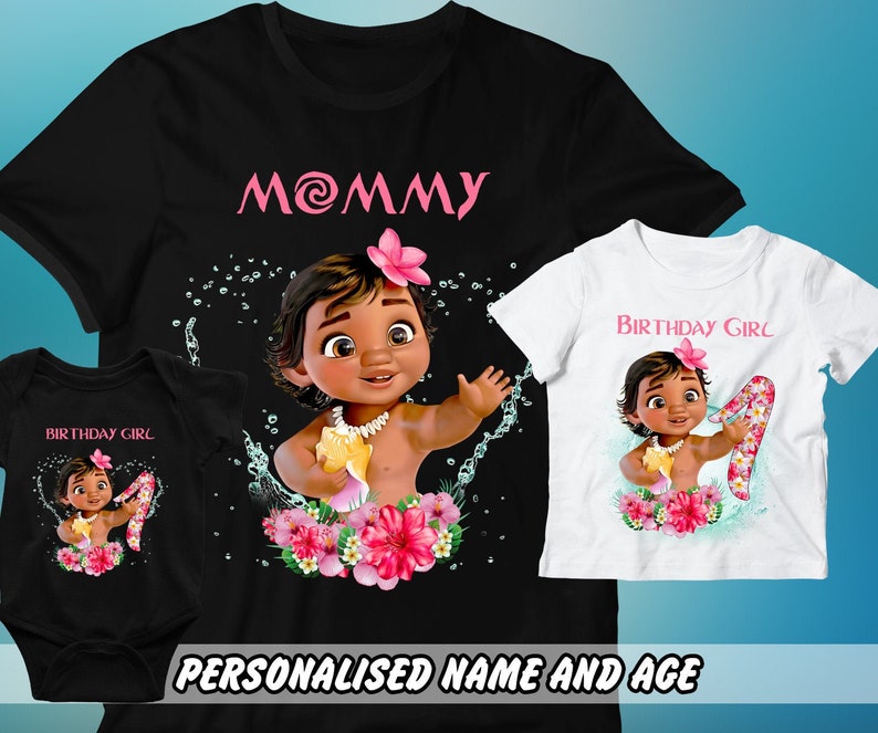 moana birthday shirts for family