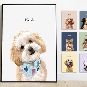 Framed Pet Portrait, Custom Pet Gift, Custom Framed Portrait, Pet Memorial, Pet Gift, New Pet Gift, Pet Lover Gift image 1