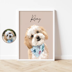 Pet Portrait. Custom Pet Portrait, Pet Memorial, Pet Gift, New Pet Gift, Watercolor Pet Portrait, Digitally Mastered Digital effect