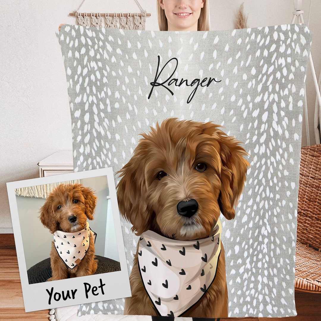 Custom Pet Blanket Using Pet Photo Name Custom Dog Blanket - Etsy