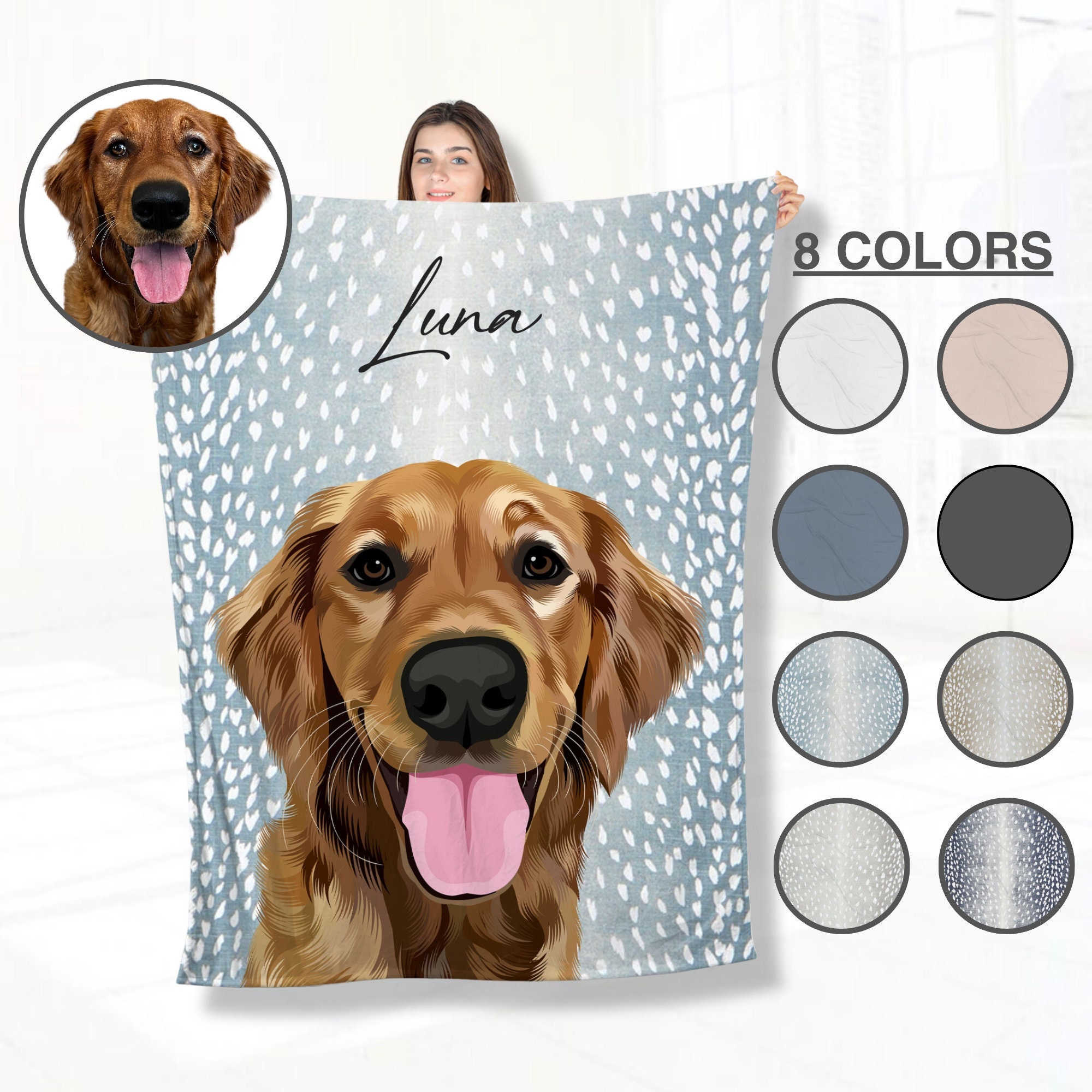 Put my dogs face on a blanket hotsell