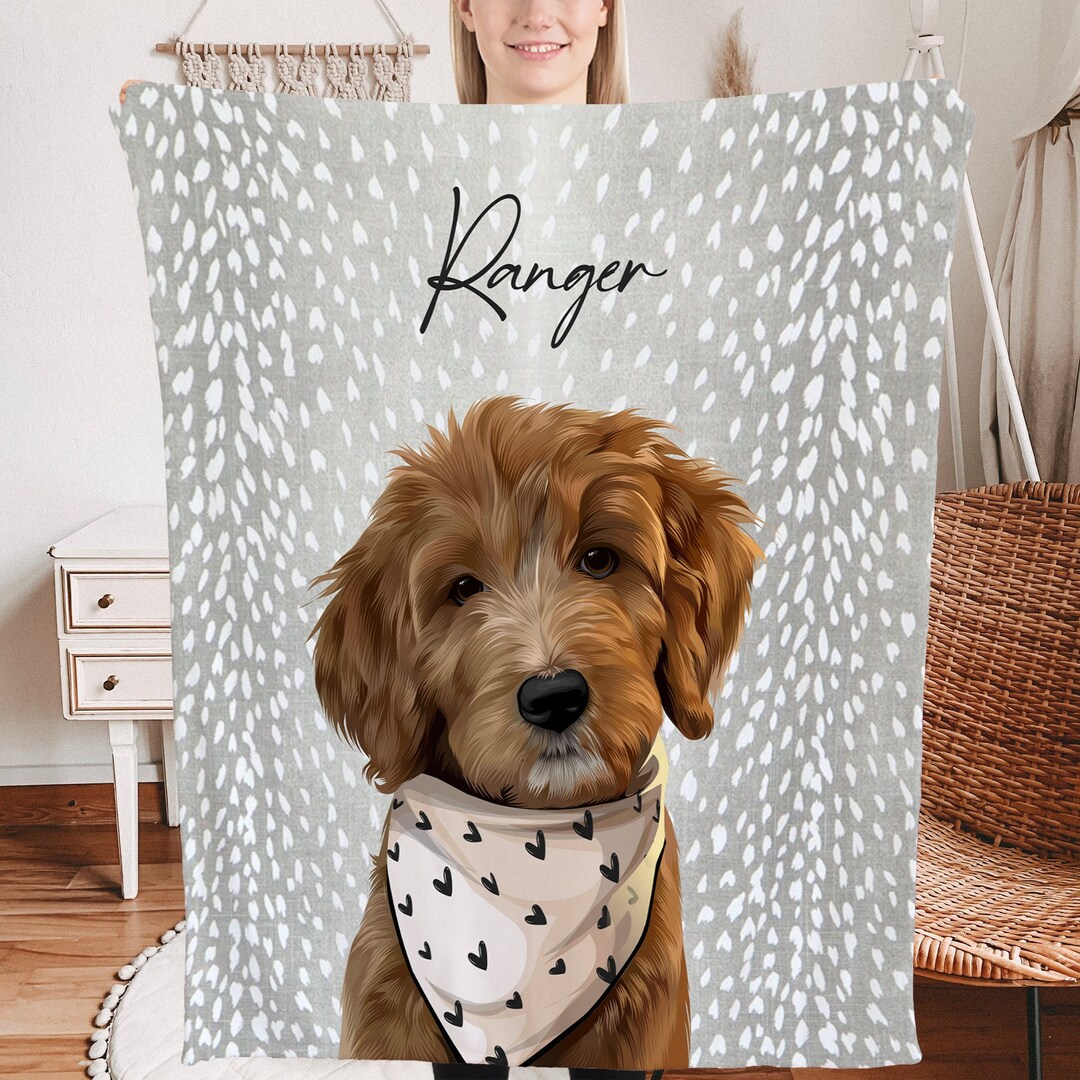 Custom Pet Blanket Using Pet Photo Name Custom Dog Blanket Personalized