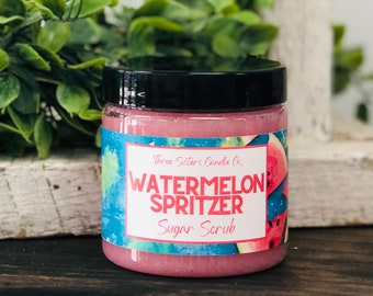 Watermelon Spritzer Sugar Scrub - Body Scrub - Hand Scrub - Exfoliating Scrub