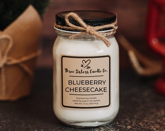 Blueberry Cheesecake Soy Candle - Candle Gift - Scented Candle - Farmhouse Decor