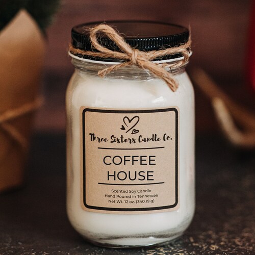 Coffee House Soy Candle - Candle Gift - Scented Candle - Farmhouse Decor