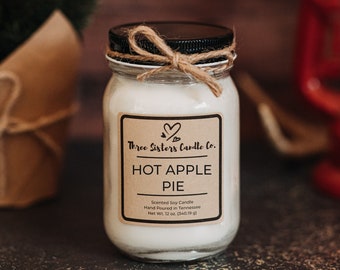 Hot Apple Pie Soy Candle -   Candle Gift - Scented Candle - Farmhouse Decor