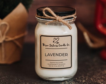 Lavender Soy Candle - Candle Gift - Scented Candle - Farmhouse Decor