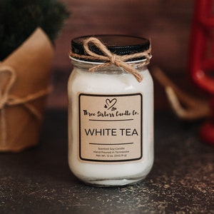 White Tea Soy Candle - Candle Gift - Scented Candle - Farmhouse Decor